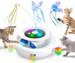 Electric Cat Toy, Automatic Turntable Teaser, Self-Play Interactive - 8