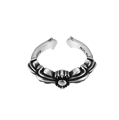 S925 Silber Kreuzbandring, klassisch, Unisex, Vintage
