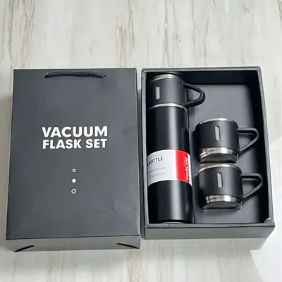 All-Steel Thermos Cup with Lid, Gift Box Set, Leak-Proof - 7