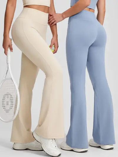 Hochtaillierte Po-Lift Flared Yoga-Hose - 5