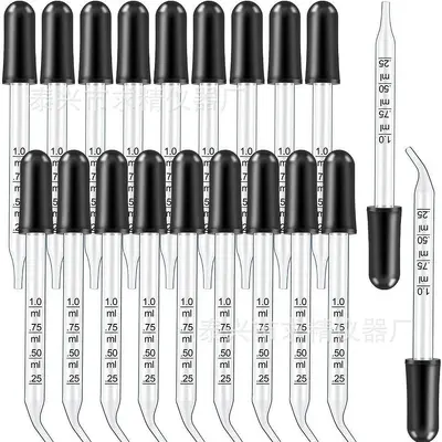 Glas-Tropfpipette 1 ml, Schrägspitze für Ölflasche, Einweg