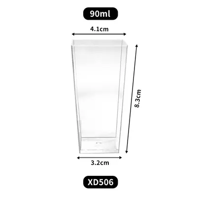 Tek kullanımlık kare plastik tatlı kabı, kapaklı, 60/110/150 ml - 11