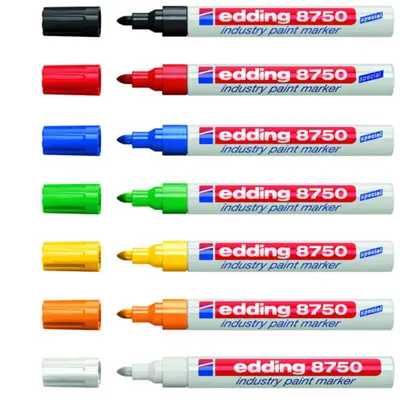 Edding 8750 Endüstriyel Permanent Marker, Alkole ve Yüksek Sıcaklığa Dayanıklı
