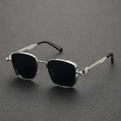 Retro-Steampunk-Herrensonnenbrille aus Metall mit UV-Schutz - 4