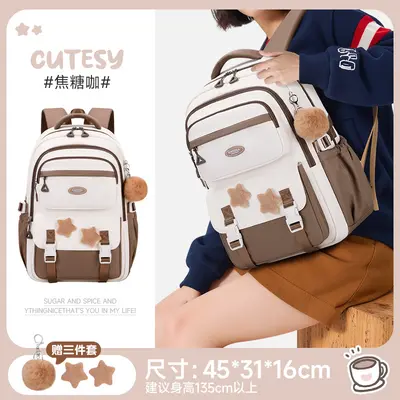 School Backpack Large Capacity Lightweight Trolley Sleeve - 8