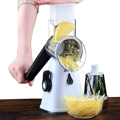Ev çok fonksiyonlu davul sebze kesici, patates parçalayıcı ve dilimleyici, mutfak parçalayıcı ve rende, el kranklı sebze kesici