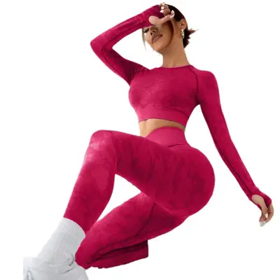 Hollow-Out Long-Sleeve Yoga Set, Butt-Lifting, Quick-Dry