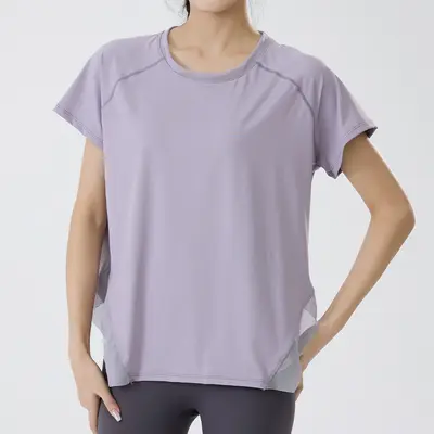 瑜伽服女健身短袖透气速干吸湿排汗户外跑步休闲运动宽松健身服 - 9