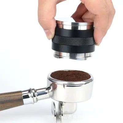 2-in-1 Stainless Steel Coffee Distributor and Tamper, Food Grade, Flat Base