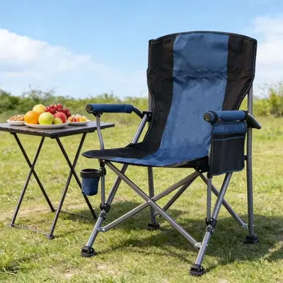 Portable Folding Camping Chair with Armrests for Outdoor Use - 13