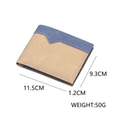 Herrenbrieftasche aus Segeltuch mit Kartenfächern, Herren-Geldbörse aus Jeansstoff - 4
