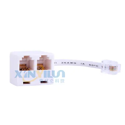 RJ11 6P4C Telefonadapter, 1 Stecker auf 2 Buchsen