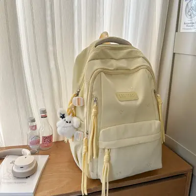 Girls' School Backpack, Large Capacity, Letter Print - 9