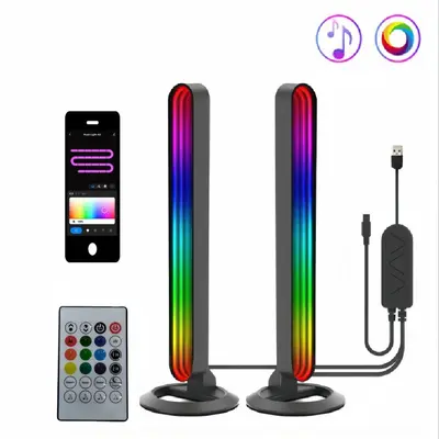 Sound-Activated Mirror Desktop LED Ambient Light, Gaming Room Decor