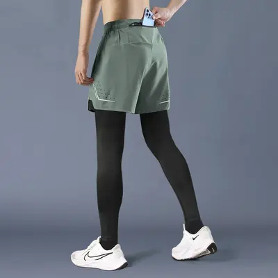 Erkek Koşu Pantolonu, Telefon Cepli, Hızlı Kuruyan Maraton Fitness Taytı
