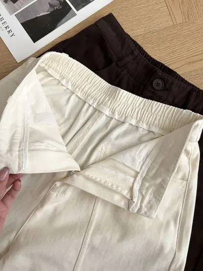 Kadın bol paça pantolon, ince model, bahar, günlük