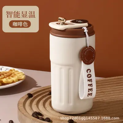 Smart Temperature Display Stainless Steel Coffee Thermos for Women - 7