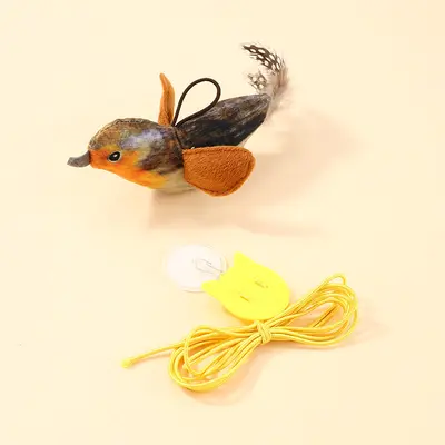 Hanging Realistic Bird Cat Toy with Chirping Sound for Doors - 9