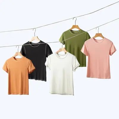 T-Shirt aus Seide und Lyocell, antibakteriell, atmungsaktiv