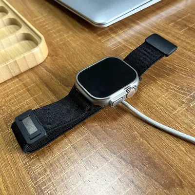 Suitable for Apple Watch S10 Strap 42mm 46mm Nylon Elastic Magnetic Closure Strap Apple Watch Band