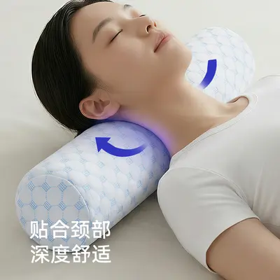 Memory Foam Nackenstützkissen, zylindrisch, langsame Rückfederung