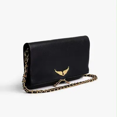 Women's Crossbody Bag, Black PU, Retro Single Shoulder Envelope Bag - 3