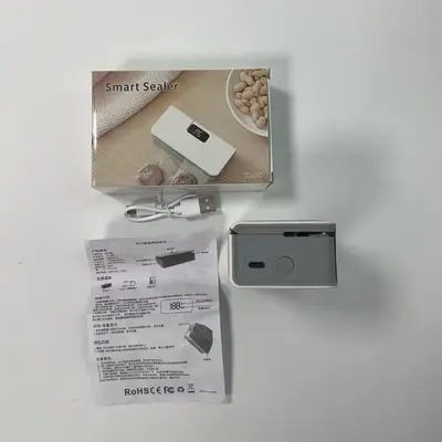 Mini Sealer Portable Snack Sealer Household Food Preservation Vacuum Sealer LCD Automatic Sealing Clip Cross-border