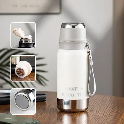 316 Student Insulated Cup with Dual Lid and Tea Infuser - 8