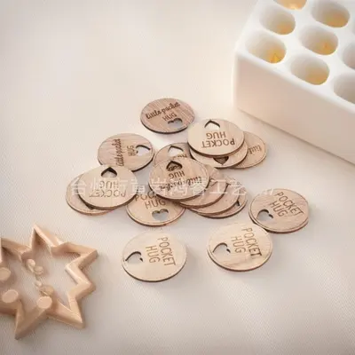 Natural Wooden Heart Token, Laser Engraved Encouragement Gift