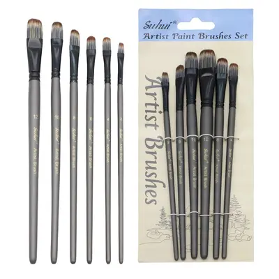 Oil Painting Brush Set, 6-Piece, Squirrel Hair, Watercolor & Acrylic - 9