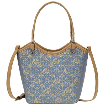 Guangxi Zhuang Brocade Elephant Pattern Women's Basket Bag - 6