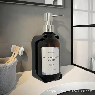 Wall-Mounted Soap Dish Without Punching, Press Dispenser Bottle for Shampoo and Shower Gel - 11