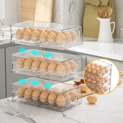 Refrigerator Egg Storage Box, Stackable Drawer