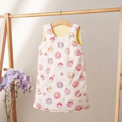 Pure Cotton Children's Sleeping Bag for Spring and Autumn, Sleeveless - 11
