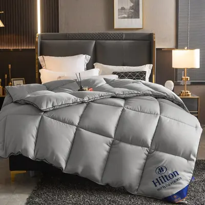 Hilton Daunen-Bettdecke Klasse A, vollständige Baumwolle, Federschutzbettuch, Daunenbettdecke, verdickt, reine Baumwolle, Winterdecke, Ganzjahresdecke, Geschenkdecke, Bettdeckenkern - 8