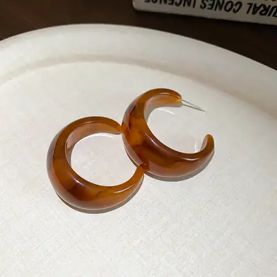 银针树脂不规则几何形镂空耳环轻奢高级感耳钉复古耳饰设计感小众 - 10