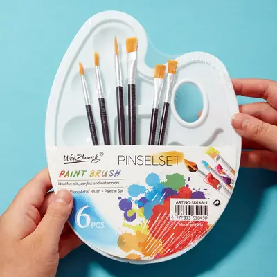 Palet fırça seti, çoklu stil, suluboya guaj, sanat malzemeleri - 4