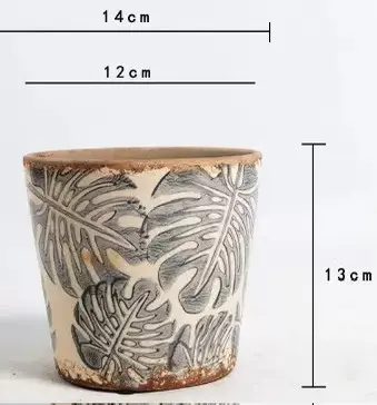 Retro Ceramic Planter Blue and White Porcelain Succulent Pot - 13