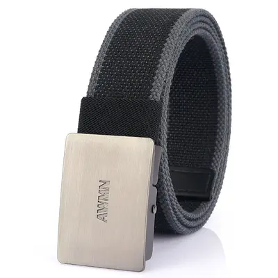 Men's canvas belt, comfortable casual jeans belt, customizable logo - 13