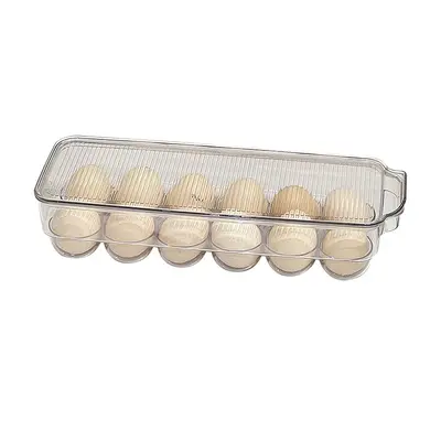 Food-Grade 12-Cell Egg Storage Box with Flip Lid for Refrigerator