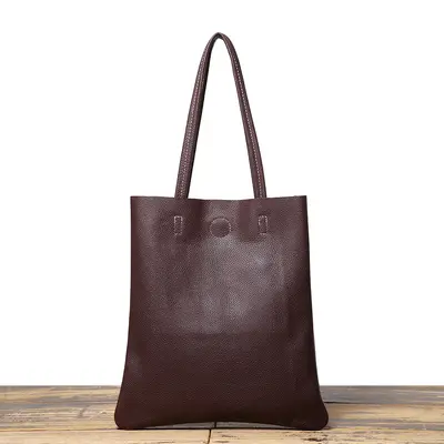 Genuine Cowhide Leather Women's Tote Bag, Large Capacity - 6