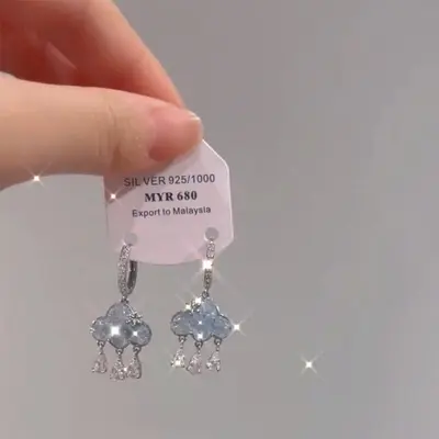 Crystal butterfly earrings, luxury design - 12