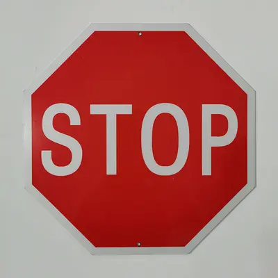 Stainless Steel Screen-Printed Sign, Aluminum Reflective English Warning Sign