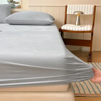 Milk Velvet Deep Pocket Seamless Fitted Sheet, Dust-Proof - 7