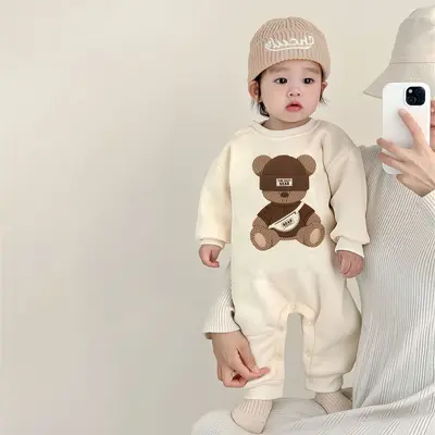Baby-Overall mit Fleece-Futter und Bärchenmotiv, Herbst/Winter, 3-12 Monate