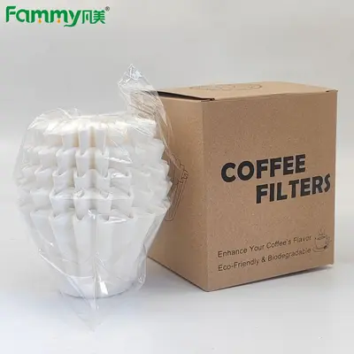 Flower-Shaped Wavy Coffee Filter Paper for American Coffee Makers, B01 - 10