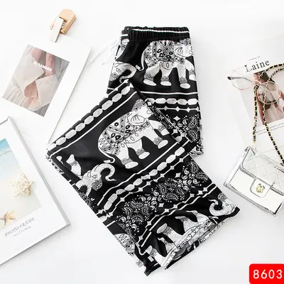 High-Waisted Loose Wide-Leg Women's Pants, Straight Leg, Spring and Summer