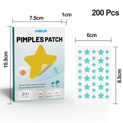 VIBEUP Star-Shaped Acne Patches, Breathable and Portable, for Teen Skin - 5