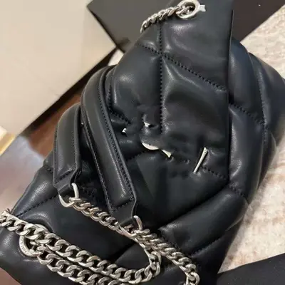 Diamond-Quilted Chain Women's Crossbody Messenger Bag - 7