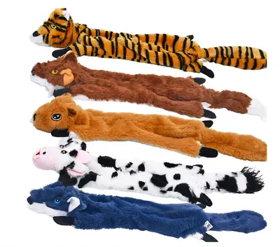 Leather Shell Plush Dog Toy, Squeaky, Durable Chew Toy - 12